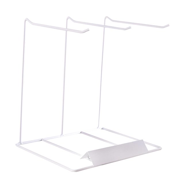 Yinanstore Jewelry Organizer Display Stand Earrings Display Stand Metal Jewelry Storage Rack for Rings Glasses Hairband Photography Shop 3 Row White