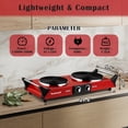 thumbnail image 3 of Techwood 1800W Double Burner Electric Hot Plate | Portable Induction Cooktop with Adjustable Temperature, Stay-Cool Handles & 7.5” Heating Surface, 3 of 7