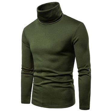 RXIRUCGD Long Sleeve Tee Shirts For Men Men Solid Turtleneck Casual Slim Fit Pullover Warm T-shirt Bottoming Shirt Mens Shirts