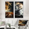 thumbnail image 1 of Designart "Storm Raging SPIRAL I" Storms Framed Wall Art Set Of 2 - Grey Landscapes Gallery Wall Frame Set For Home Decor, 1 of 6