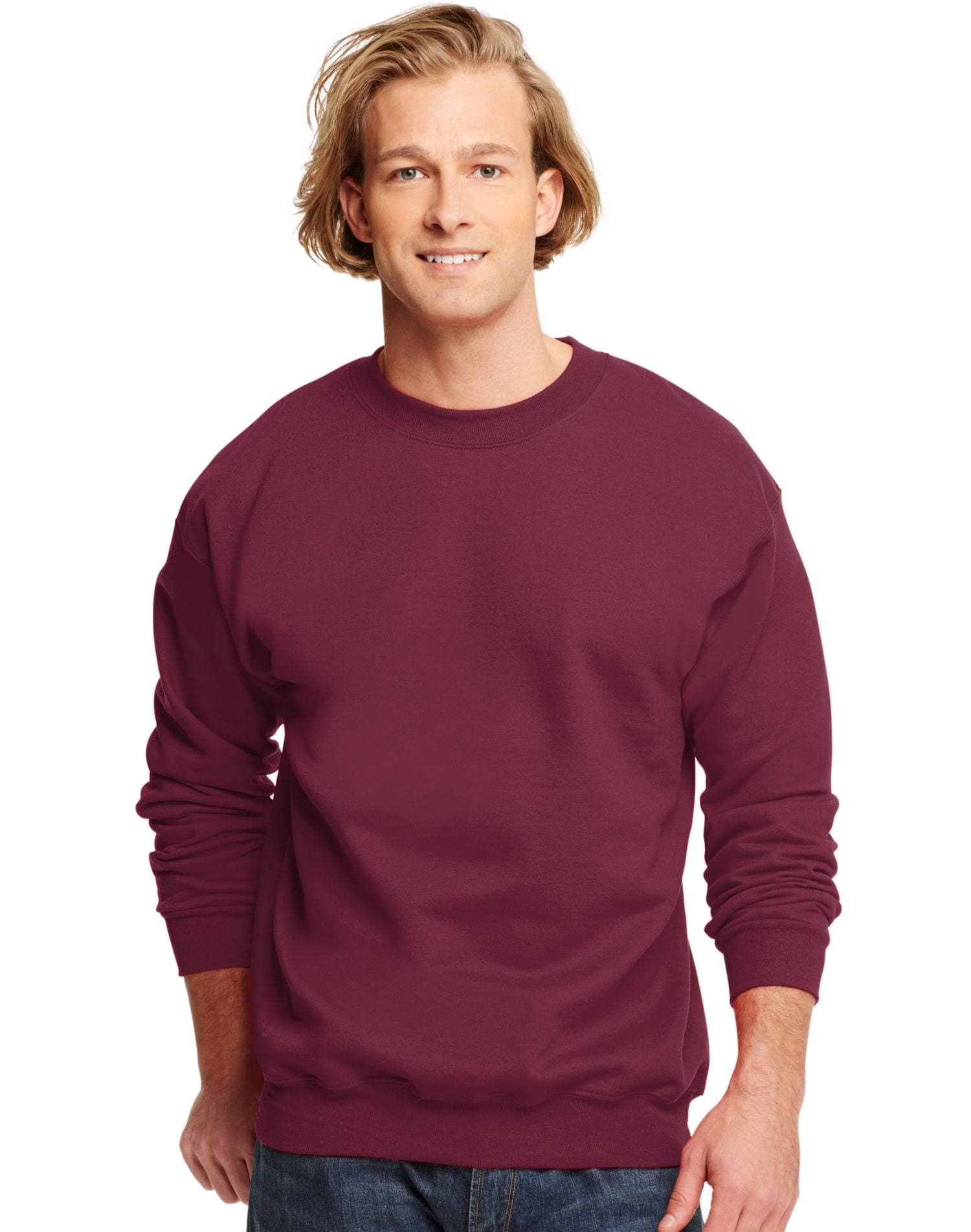 Hanes Ultimate Cotton Adult Crewneck Sweatshirt, M, Maroon