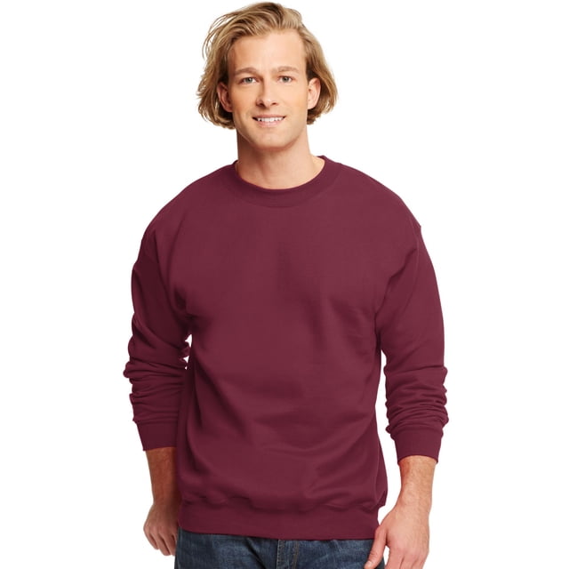 Hanes Chandail à Col Rond pour Adulte en Coton Ultime, S, Bordeaux