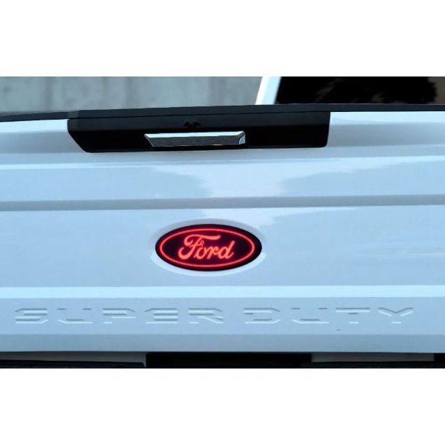 Putco Emblem 92751 LuminiX; Licensed FORD Logo; Red LED; Tailgate; Black; IP69K Rated; Plug And Play