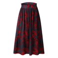 thumbnail image 1 of Jupes pour Femmes Mode Jupe Longue Imprimée Léopard Floral Poche Pressée Plissée Style Vêtements d'Été pour Femmes Marine S, 1 of 5
