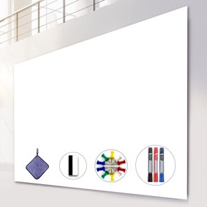 Dry Erase Sticker for Wall, White Board Stickers, 4' x3' Whiteboard Wall Paper Roll, 48 x 36 inches Dry Erase Paper, AFMAT White Board Stick on Wall, PET D