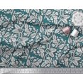 thumbnail image 3 of Soimoi Moss Georgette Fabric Leaves & Floral Block Print Sewing Fabric Yard 42 Inch Wide, 3 of 3