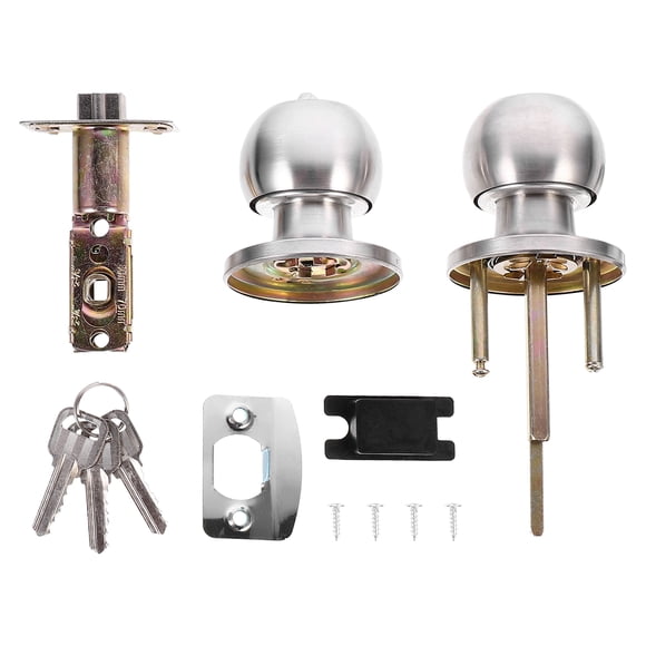 CIMAXIC 1 set of Household Room Door Lock Stainless Steel Knob Lock Spherical Lock,2.56"X2.52"X2.52"