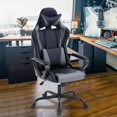 thumbnail image 1 of Video Gaming Chair, PU Leather Racing Chair, Ergonomic Office Chairs High Back Gamer Chair Computer Desk Chairs Lumbar Support with Arms Swivel Chair  for Adults(Grey), 1 of 7