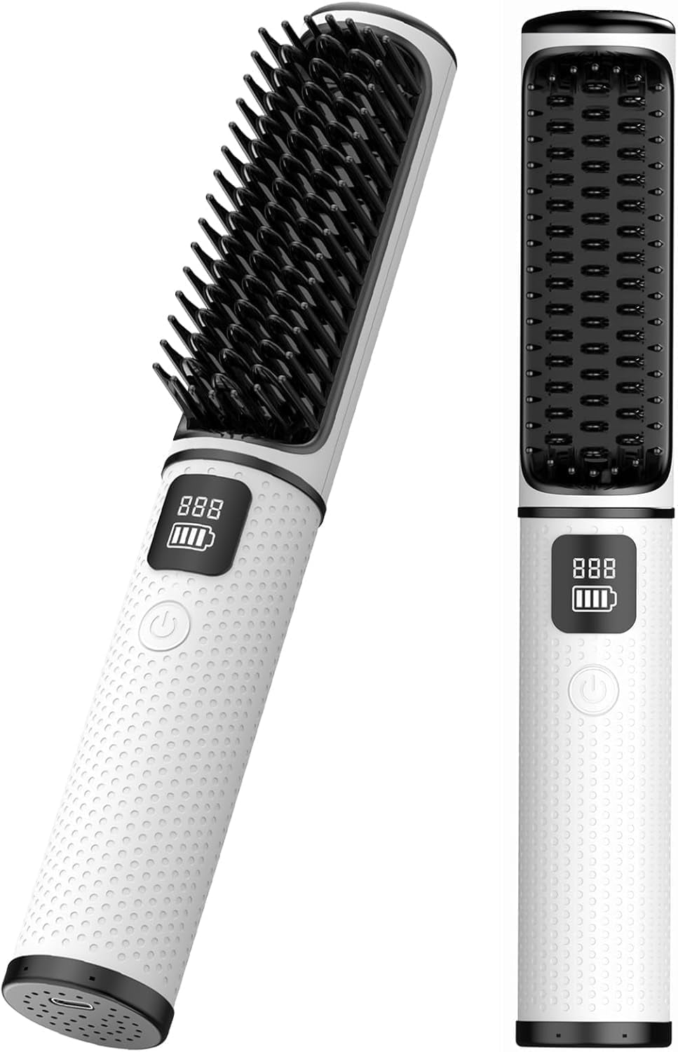 B-Qtech Cordless Hair Straightener Brush, 2-in-1 Heated Comb with 4 Temp Settings, LCD Display, 5000mAh USB-C, Travel Styling Tool for Women
