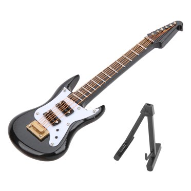 Hilitand Modèle de Guitare Mini Modèle de Guitare Électrique Ornement de Bureau + Support Cadeau d'Anniversaire