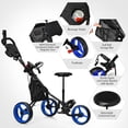 thumbnail image 3 of Goplus Chariot de Golf Pliant à 3 Roues avec Siège, Tableau d'Affichage, Poignée Ajustable, Bleu, 3 of 10