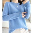 thumbnail image 2 of Duoif Chandails pour Femmes Chandails Légers Tendance pour Femmes Manches Longues Col Rond Léger Doux Tricoté Chandail Blouse Tricotée Chandails pour Femmes Hauts pour Femmes Bleu Ciel m, 2 of 5