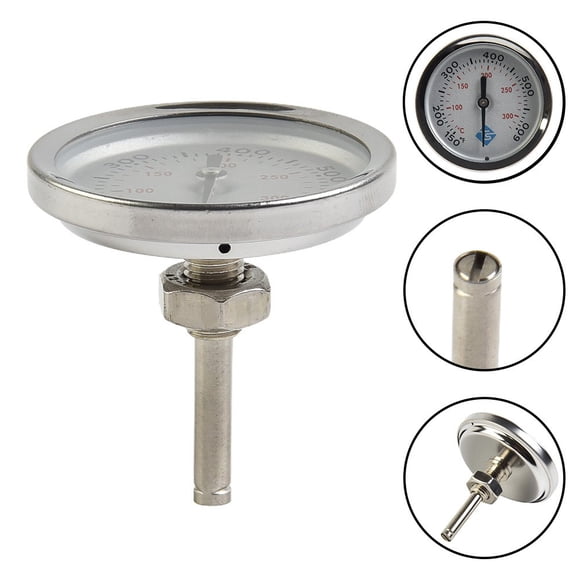 1 Pce pour Thermomètre de Gril 150-600 °F Grils en Acier Inoxydable Aiguille de Thermomètre 46 mm Accessoires de Camping Extérieurs Argent