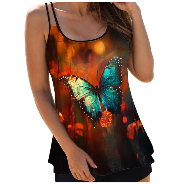 adviicd Hauts de Maillot de Bain pour Femmes Haut de Tankini Blouson pour Femmes Seulement Coupe Ample Haut de Bain Sans Bas Maillot de Bain Modeste (Rouge, G)