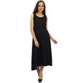 thumbnail image 4 of Bimba Robe en Rayonne de Designer pour Femme avec Poches, Maxi Unie Noire avec Foulard - 26, 4 of 6