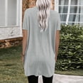 thumbnail image 2 of Ketyyh-chn99 Chandail pour Femmes Dames Décontracté Ample Été Manches Courtes Tunique Décontractée Hauts Confortable Ample Col Rond Hauts Gris,P, 2 of 5