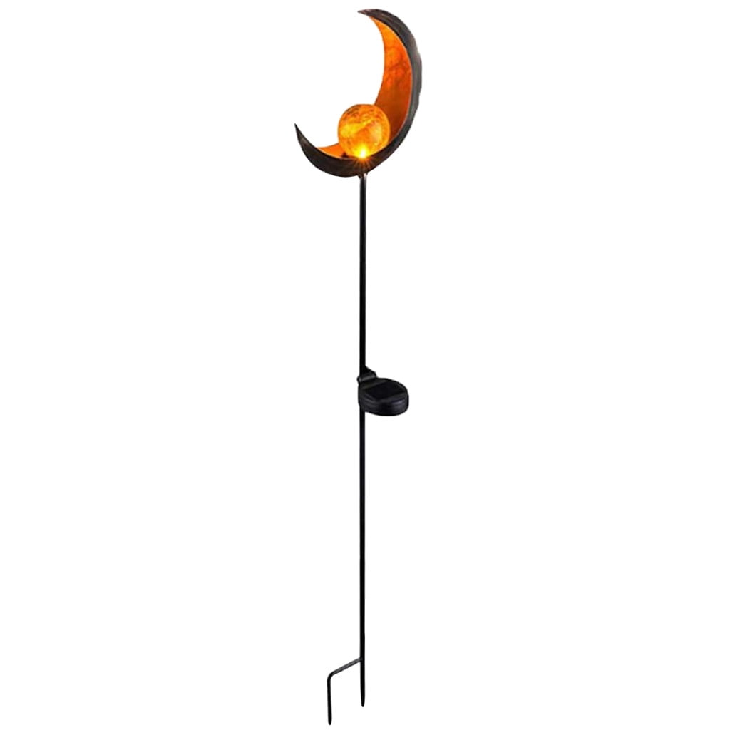 EGNMCR Garden Solar Lights Outdoor Crackle Glass Stake Metal Lights solar light
