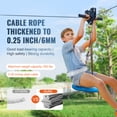 thumbnail image 2 of KFFKFF Zip Line Adventure Set for Families, 160 ft Cable Ride for Children & Adults, Max Weight 330 lbs, Fast Install for Outdoor Fun, Includes Metal Cable, Spring Brake, Secure Harness, and Seat, 2 of 9