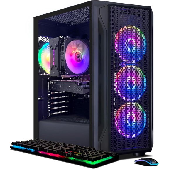 STGAubron Gaming PC Computer Desktop, Core i7-12800HX up to 4.8GHz, GeForce RTX 3050 6G GDDR6, 16G DDR5, 1T SSD, WiFi 6, BT 5.2, RGB Fan x 4, Windows 11 Home