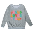 thumbnail image 4 of MEZZALL Chandail Doux à Manches Longues pour Filles, Graphique, Mignon, Col Rond, chandail-Over, Vêtements Confortables pour Tout-Petits, Gris, 4-5 Ans, 4 of 4
