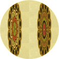 thumbnail image 1 of Ahgly Company Tapis d'Intérieur Ronds Transitionnels Lavables à la Machine, Brun Biscuit Foncé, 8 Pieds Rond, 1 of 7