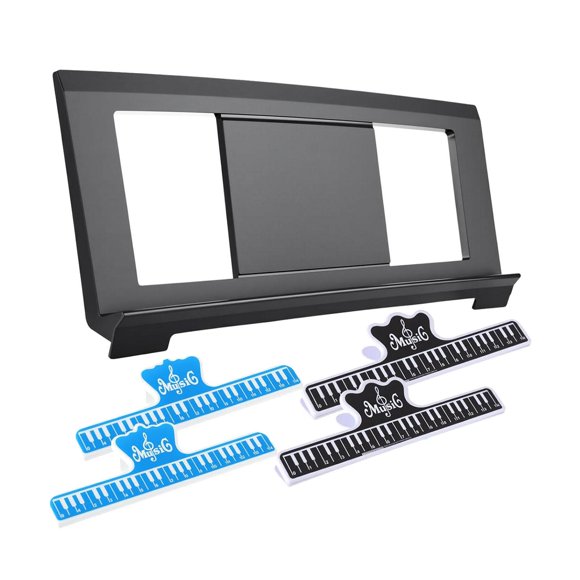 Yinanstore Electronic Keyboard Music Stand, Piano Accessories, Keyboard Sheet Music Stand for Classroom Practice Stage Performance Gifts Black Blue Clips