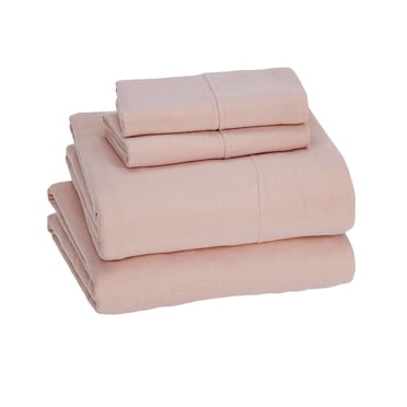 Sleepdown 100% Cotton Jersey Knit Sheets Twin XL, 3 Piece Bed Sheets Soft Breathable Deep Pocket Jersey Bed Sheet Set, Blush