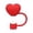 Red, variant on Product Category Straw Topper for 30 & 40 oz Tumblers – Heart Design Soft Rubber Cap Reusable Lid for Straw Tips and Lids