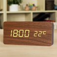 thumbnail image 4 of yuksok Digital Alarm Clock USB/Battery Wooden Setting LED for Office Home Decor Brown, 4 of 9