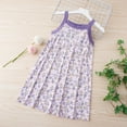 thumbnail image 4 of Zwiiyzr 2025 Robe de Nuit Douce pour Fille 3-10 Ans Sans Manches à Bretelles Spaghetti Pyjama Robe pour Enfants Tenue de Nuit Violet, 4 of 4