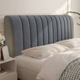 thumbnail image 4 of Grey Quilted Thickened Vertical Stripe Headboard Cover Dust Proof Washable Fitted Design Multiple Sizes, 4 of 7