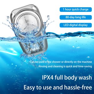braveheart Silver Grey Portable Electric Face Shaver Razors High Speed Shaving On Go Electric Shaver