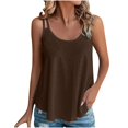 thumbnail image 1 of Timegard Camisoles pour Femmes Col Rond Oeillets Sans Manches Chic Décontracté Ample Chemise Haut Camis Tenue de Plage, 1 of 6
