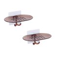 thumbnail image 1 of Oleegame 2PC Spoon And Lid Rest Bathroom Soap Dish Storage Holder Rack Soapbox Plate Tray Drain Brown, 1 of 5