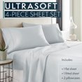 thumbnail image 4 of HC COLLECTION Full Size Bed Sheets, 4 pc Bed Sheets & Pillowcases Set - Machine Washable for Easy Care - Soft & Breathable All Season Microfiber Sheets with Deep Pockets - Ice Blue, 4 of 4