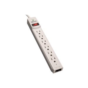 Tripp Lite Surge Protector Power Strip 6 Outlet RJ11 8' Cord 990 Joules - Surge protector - 15 A - AC 120 V - 1.875 kW - output connectors: 6 - gray - for P/N: CLAMPUSBLK, CLAMPUSW