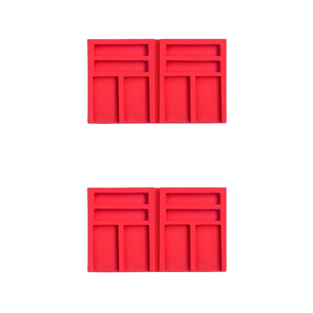 QualitChoice Painting Point Drill Tray Multi-Boat Beading Storage Tray Point Drill Pen Drill Clay Organizer Storage Box DIY Craft Red storage tray 2Set