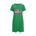 thumbnail image 5 of Chemises de Nuit pour Femmes, Douce Confortable Légère à Manches Courtes Robe de Nuit Confortable pour Dames à Imprimé Cœur Robes de Nuit pour Femmes Tenue de Nuit Robe Vert G, 5 of 5