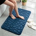 thumbnail image 3 of Hi,Fancy Embossed Bath Mat Quick-Drying Solid Color Shower Absorbent Bathroom Rug Large Kitchen Washroom Door Bathmat Kids Safety Dark Blue 40x60cm, 3 of 6