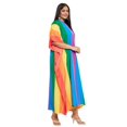 thumbnail image 3 of Oussum Multicolor Rainbow Plus Size Polyester Long Kaftan Dresses for Women, 3 of 7