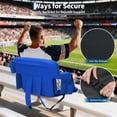 thumbnail image 4 of Garvee 20.5" Wide Stadium Seats with Back Support, 6 Adjustable Angle, Pockets, Cup Holders, Blue, 4 of 7