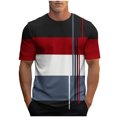 thumbnail image 2 of Weiqiqre T-Shirts pour Homme T-Shirt à Manches Courtes à Blocs de Couleur Col Ras du Cou Chandail Décontracté Basique, 2 of 4