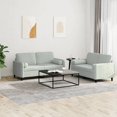 thumbnail image 1 of vidaXL 2 Piece Sofa Set with Pillows Light Grey Velvet, 1 of 5