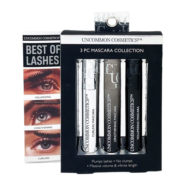 Uncommon Cosmetics Best Of Lashes Mascara Set, Gift Set for Women, 3 Pc