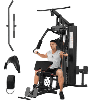 GARVEE Home Gym Station,Multifunctional Full Body Exercise Workout Station with 100LBS Weight Stack,Black