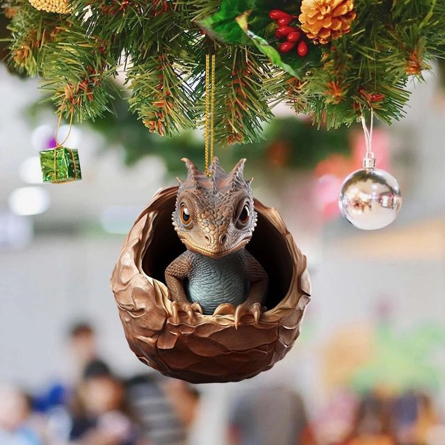 Vaidha Christmas Dinosaur Car Decoration Pendant Scene Layout Pendant Crafts Gift