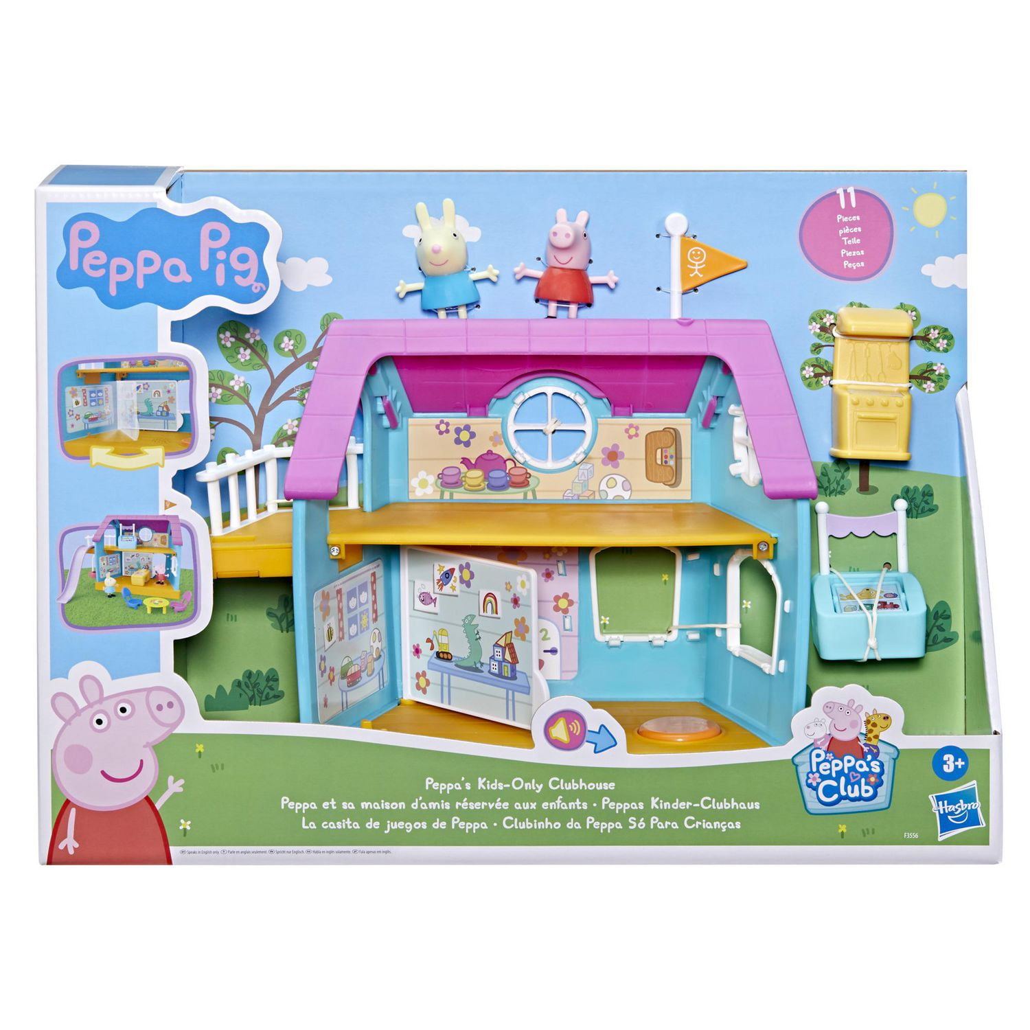 Peppa Pig Peppa et sa maison d'amis réservée aux enfants, jouet préscolaire, sons, inclut 2 figurines, 7 accessoires, à partir de 3 ans