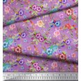 thumbnail image 2 of Soimoi Rayon Crepe Fabric Leaves, & Rose Floral Decor Fabric Printed Yard 46 Inch Wide, 2 of 3