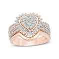 thumbnail image 2 of PVCS Bague de Mariage Mode pour Femme en Or avec Diamant Ensemble Deux Pièces Bague, 2 of 8