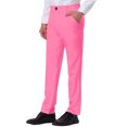 thumbnail image 4 of INSPIRE CHIC Men's Formal Flat Front Straight Fit Solid Prom Dress Pants 32 Pink, 4 of 6